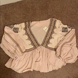 NWT Free people embroidered top!